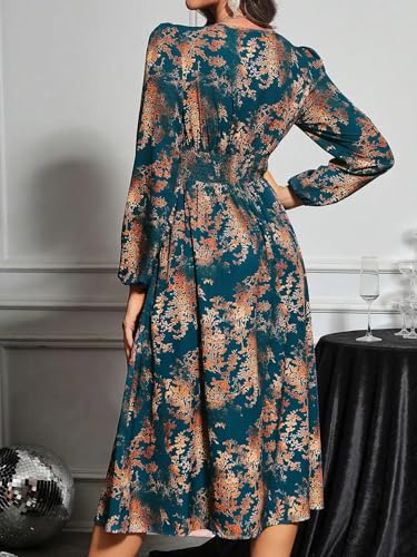 Image of Leriya Fashion V Neck Maxi Dress for Woman |Aline Dress for Women |Long Flared Dress for Womens|Summer Casual Outfit Wear Events, Date & Evening Look |Perfect Gaun Wear for Woman's