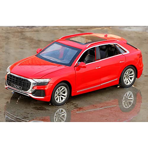 Image of 1:32 Diecast Metal Car Model Q8 Toy Cars for Kids Pull Back Openable Doors with Light Sound