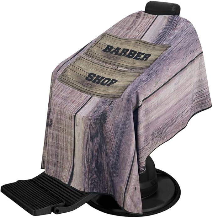 Stylist Wood Design Barber Hair Cutting Cape, Barber Haircut Cape Cover for Children, Baby, Toddler, Boys Salon Hair Cut Capes, Salon Barber Cape,Waterproof Hairdressing Salon Cape