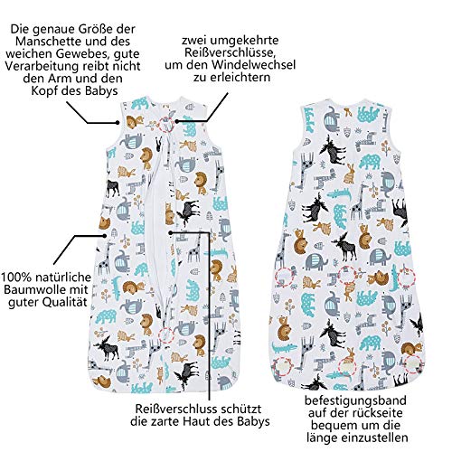 Lictin Slaapzak baby zomerslaapzak babyslaapzak instelbaar 70-90 cm voor pasgeborenen 3-18 maanden - Afbeelding 3