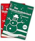  Das Weihnachtsliederbuch-Set: 2 Spielbücher mit 94 beliebten Weihnachtsliedern für Es-Instrumente (z. B. für Altsaxophon, Tuba) & Klavierbegleitung (mit Melodiestimme in C). Songbook. Musiknoten.