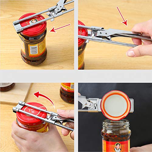 SUQ Verstelbare Jar Opener, Flesopener, Universele Opener, Blikopener Roestvrijstalen Opener, Multifunctionele… - Afbeelding 5