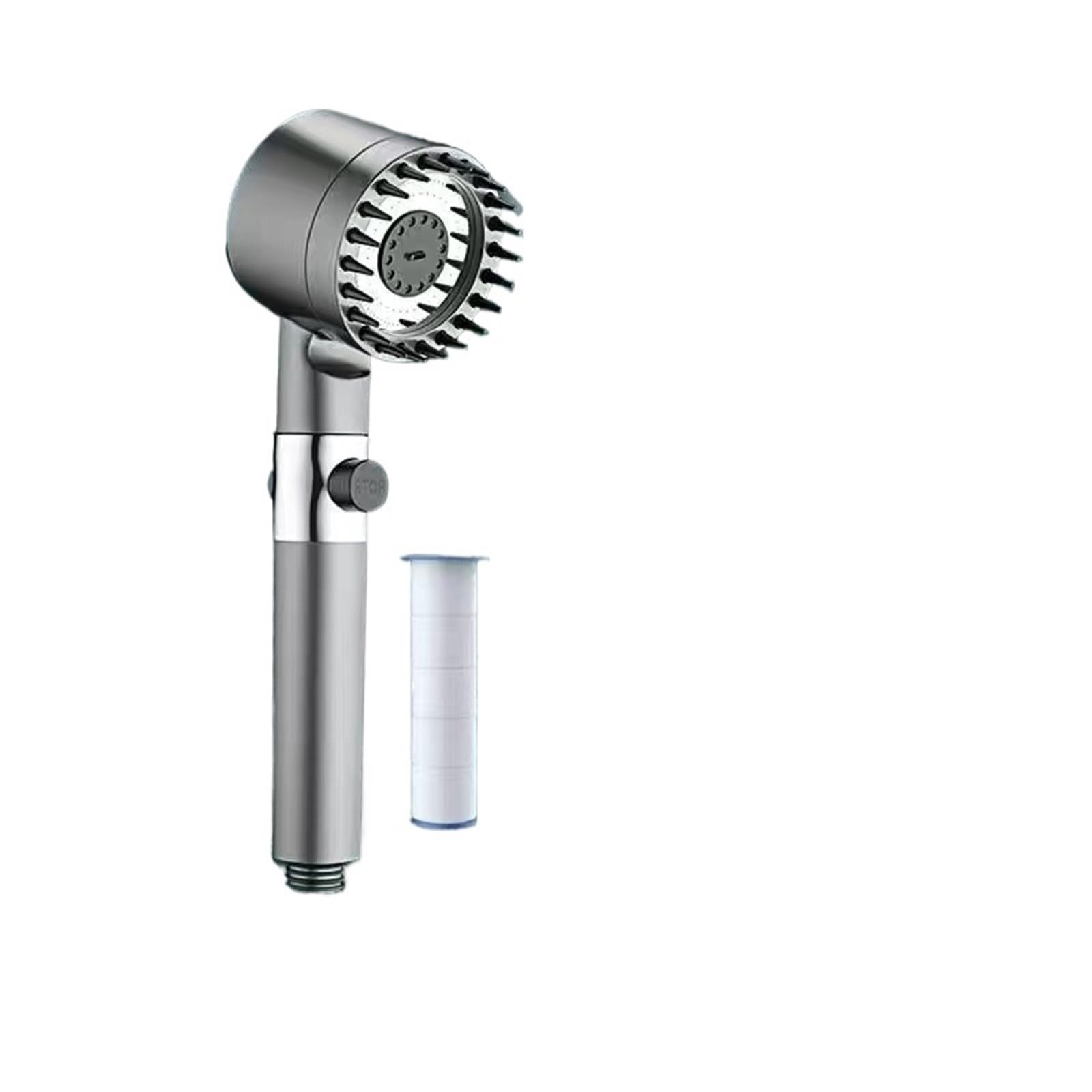 Mqfbnnp Color-01 Shower Head Shower Head 3 Mode High Pressure Adjustable Filter With Massage Brush One Key Stop(Color-01)