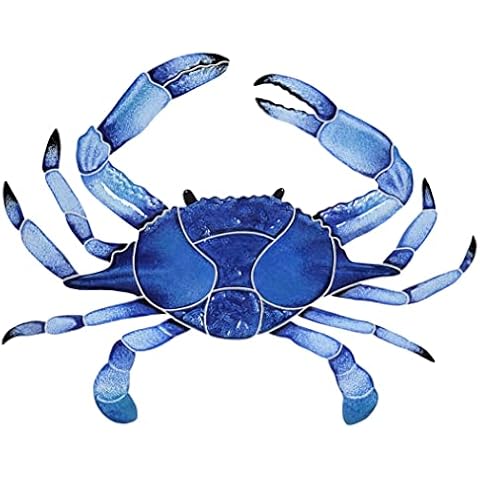 Crab Ceramic Swimming Pool Mosaic (12" x 16", Blue) Cover