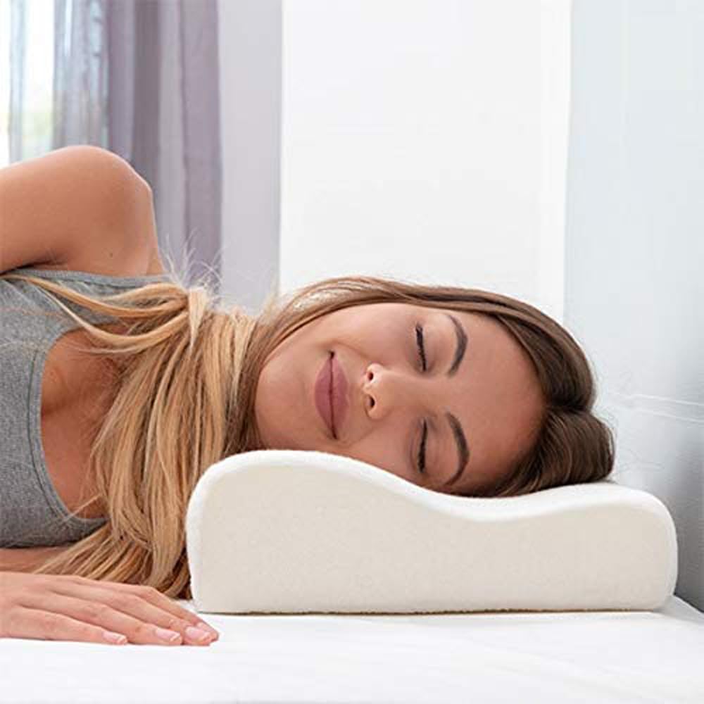Travel Contour Memory Foam Pillow, Cervical Pillow for Neck Pain Relief, Neck Orthopedic Sleeping Pillows for Side, Back and Stomach Sleepers. (1) (B08HD8C2QC) Amazon Price History, Amazon Price Tracker