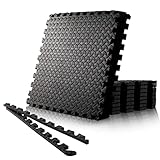 EveryMile Schutzmatten Bodenschutzmatte Set Eva Sportmatte Puzzlematte 60x60/1.27cm,8 Stück für Fitnessgeräte Sportgeräte