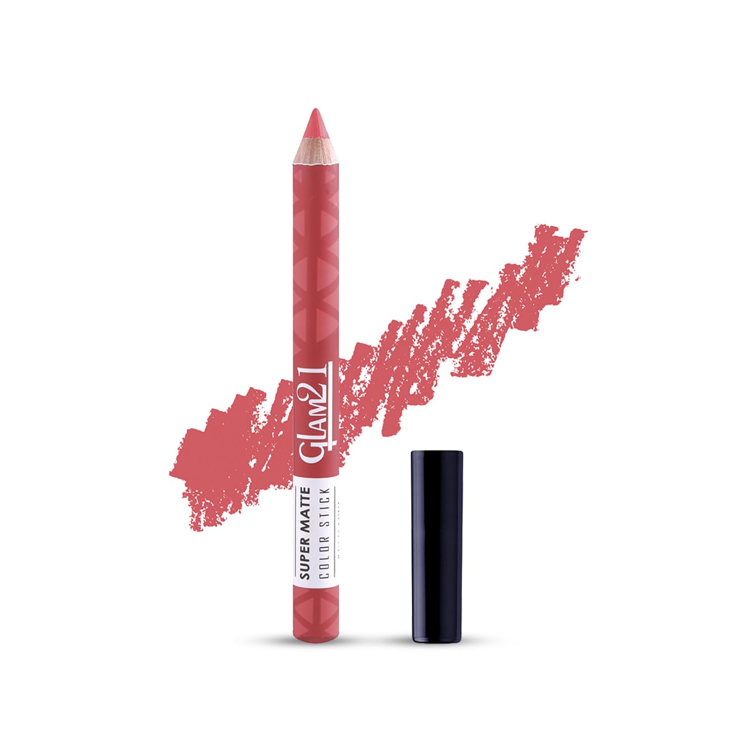Glam21 Super Matte Colorstick Lipstick|Natural Wooden Lipstick | Long Lasting | Ultra Pigmented | Light Weight -2.9 Gm | 12-Flaunt