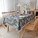 AOWKEOID Prostokątny obrus dekoracja elegancka kratka żakardowy obrus bawełniany len z frędzlami odporny na kurz zmywalny obrus na stół kuchenny 60 * 60 cm