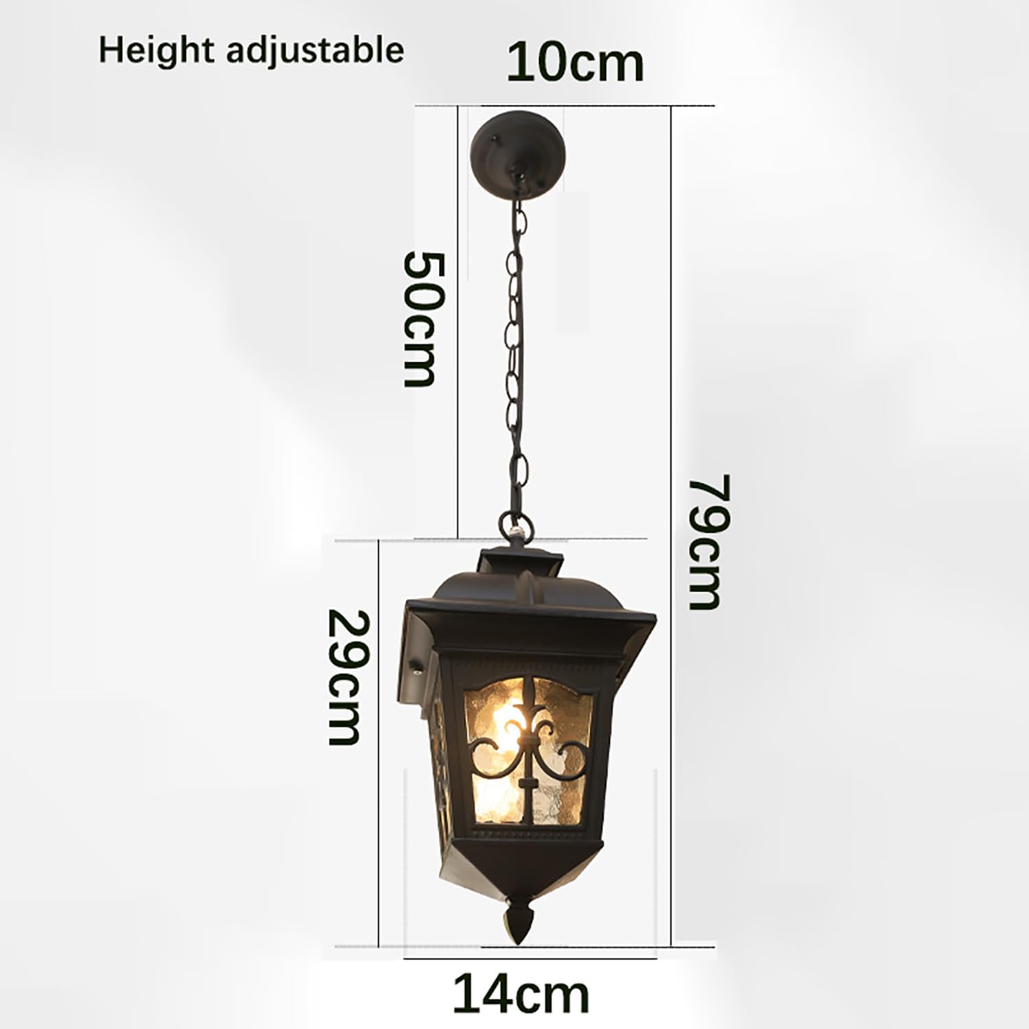 XINYASEE Lámpara colgante de exterior,Lámpara de Techo,Lámpara colgante de aluminio de un cabezal,Farol Colgante de Techo Exterior para Jardín Terraza Balcón,E27 (B)