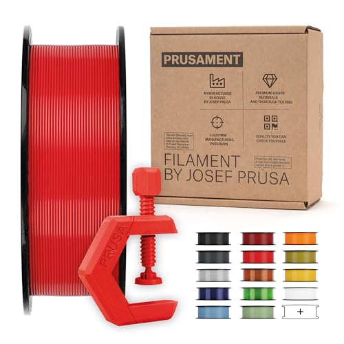 Image of Prusament 3D Printer Premium Filament PETG Lipstick Red 1.75mm - 1kg Spool - High Precision ±0.02 mm - Low Stringing - Strong Layer Bond - No Tangling - Ideal for Beginners & Professionals