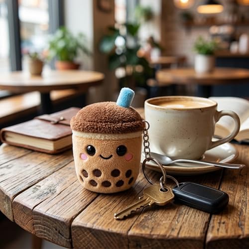 Image of Webby Plush Boba Tea Soft Toy with Keychain for Boys, Girls and Adults - 1 Piece
