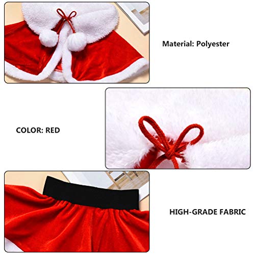 SOIMISS 1 Set van Kerst Rok Dressed Up Doek Kerst Thema Cosplay Outfit (rood) - Afbeelding 5