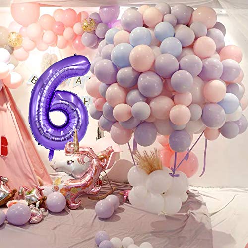 Image of TONIFUL 40 Inch Purple Large Numbers Balloon 0-9 Birthday Party Decor,Foil Mylar Big Number Balloon Digital 1 for Birthday Party,Wedding, Bridal Shower Engagement Photo Shoot, Anniversary