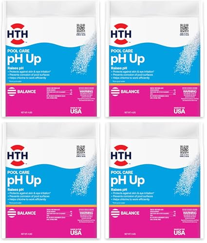 Image of HTH 67058 Swimming Pool Care pH Up, Raises pH, Swimming Pool Chemical, 4 Lbs (Pack of 4)