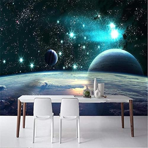 XLMING Tridimensional Minimalista Universo Planetas Cielo Estrellado 3D Papel Pintado Lujo Casa Sala Decoración Estar Comedor Sofá Dormitorio TV Fondo de Pared-430cm×300cm