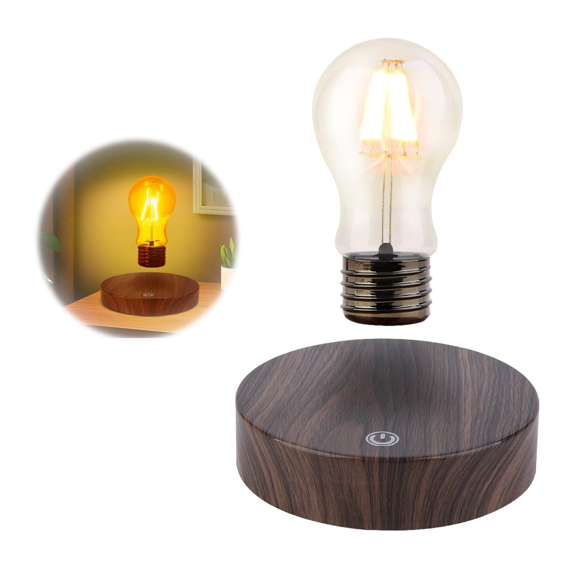 UVEHAS Lampa lewitująca, magnetyczna lampa LED, lampa na biurko, lampa lewitująca, obracająca się lampka nocna na kreatywne prezenty, do domu, biura, dekoracja stołu