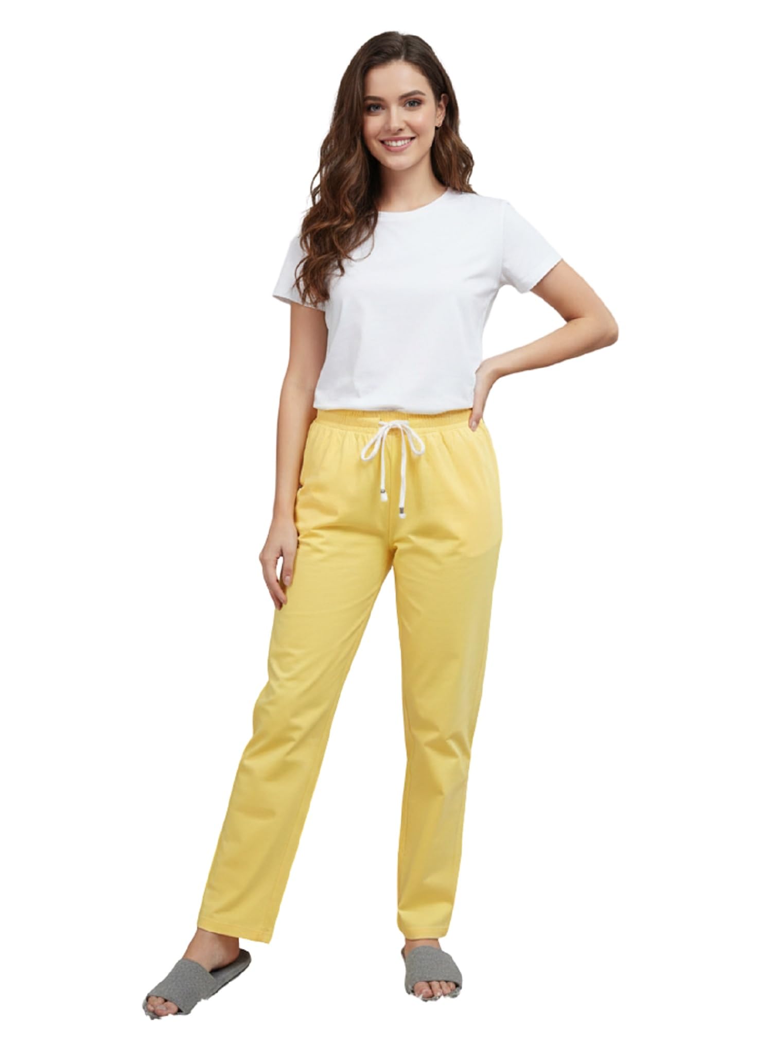 gianna Women's Cotton Blend Pyjama Bottoms | Tapered Fit Lounge Pants with Drawstring Waist | Home Wear & Sleepwear-picture-37