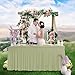 Your Magic Moment Sage Green Table Cloth Rectangle Table Skirts - Spandex Covers 6 ft 2pcs Banquet Linen Tablecloth - Green Party Decorations Décor