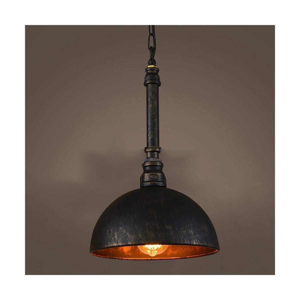 Industrial Style Iron Art Chandelier Retro American Country Restaurant Bar Hookahs Lamp Vintage Chandelier HENGXIAO (Color: Black)