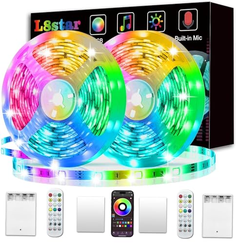 Battery Powered Led Strip Lights 13ft, 2x6.5ft USB/Battery Operated RGB LED Lights Birthday Christmas Gift with Remote for TV Backlight, Bedroom, Camping