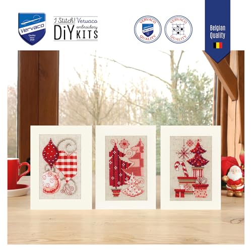 Image of Vervaco Greeting Card kit Christmas Motifs Set of 3