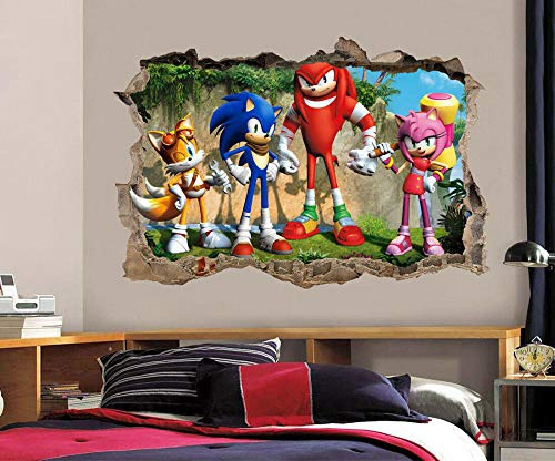 Adesivi Murali Sonic the heedgehog 3d hole wall