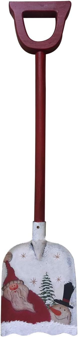 Christmas Snow Shovel Decoration with Snowman Santa Pattern Red Decorative Snow Thower for Kids Christmas Holiday Decor Snow Shovel Decor for Door Yard Garden Indoor Outdoor Porch Lawn