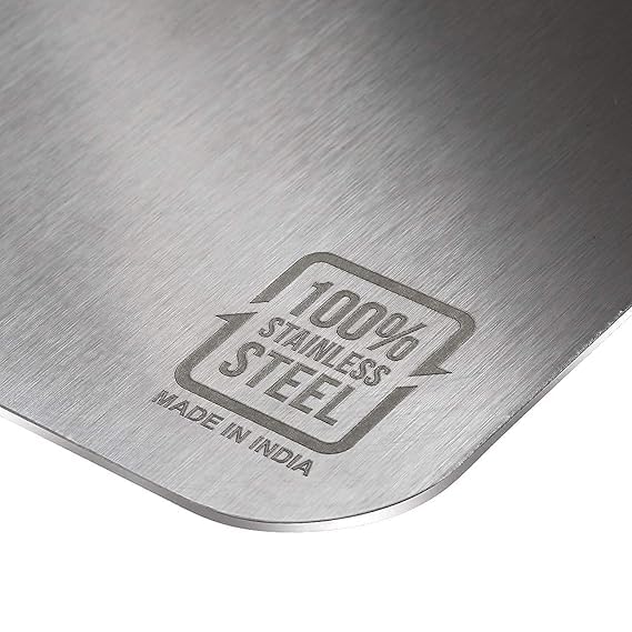 Image of Btop Stainless Steel Chopping Board, Corrosion Resistant, Waterproof, Rust-Proof, Professional Kitchen Equipment (Steel Reguler Size H Chopping Board)
