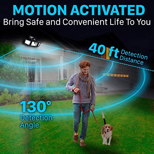 TBI Security Solar Lights Outdoor 216 LED 2200LM, 6500K, 7W - Extra-Wide Adjustable 360° 3 Heads with 3 Modes, Wireless Motion Sensor 40ft - Waterproof IP65 Spot Flood Lights Solar Powered 2200mah - Thumbnail 3