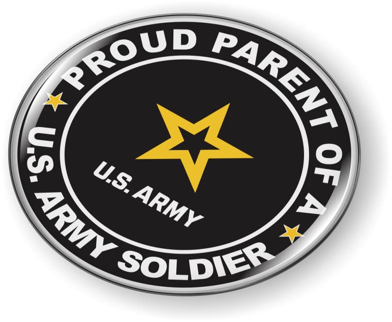 Image of Proud Parent of a U.S. Army Soldier CAR Emblem Badge Sticker Flexible | Official U.S. Army Licensed Product, 3D Domed, made by BestLicensePlateFrames