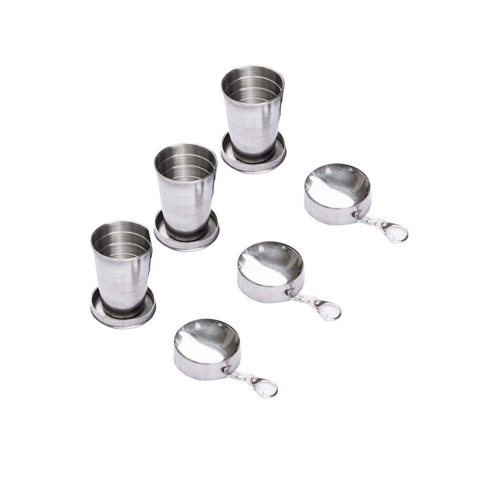 Gobelet Pliable Inox – 70/150/250 Ml – Double Paroi – Avec Mousqueton – Rando, Camping