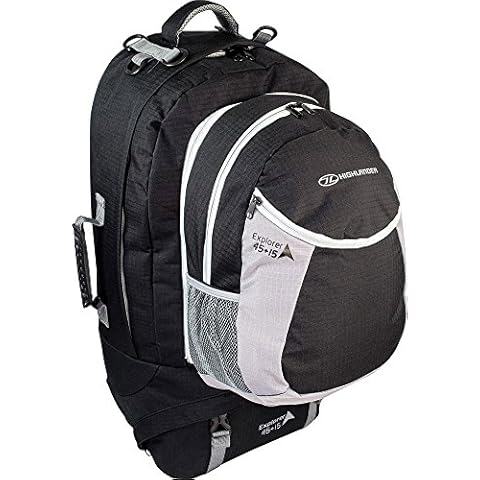 Highlander Outdoor Products Explorer Ruckcase Travel Camping Interlocking Zips Adjustable Padding Bag Backpack Rucksack Suitcase Pack (45L + 15 Litre) Cover