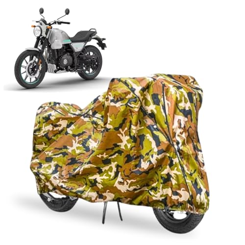 Image of Waterproof Bike Cover Compatible with RE Scram 440 All Weather, UV Heat Resistant, Dustproof, Triple Stitched, Windproof Elastic Bottom