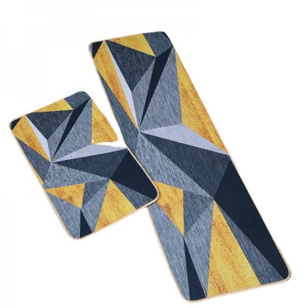 Denvok2 Pcs Kitchen Bathroom Bath Room Non-Slip Comfort Durable Anti-Fatigue Comfortable Floor Mat Set 40 X 120 And 40X60 (Gray)