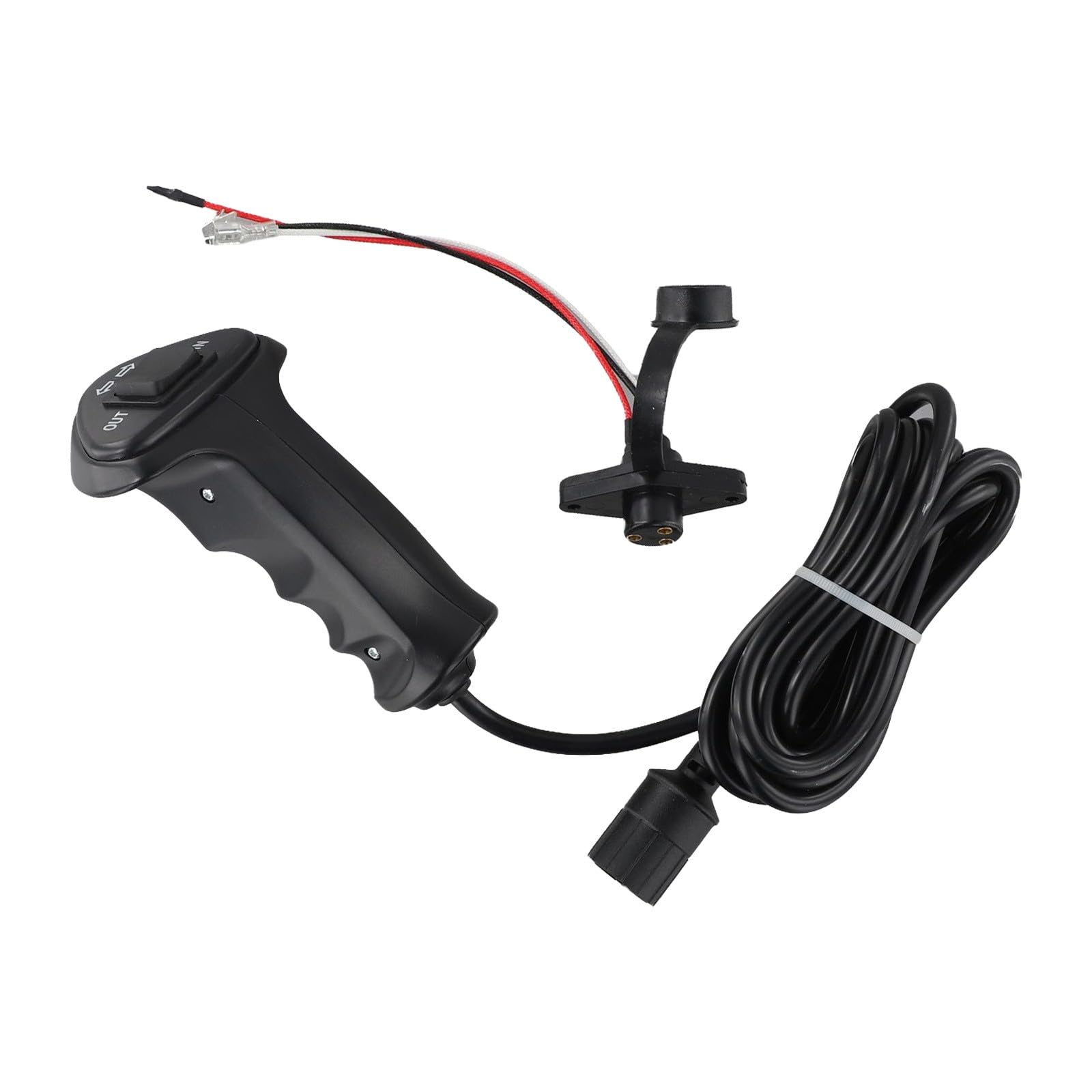 Lecreatekit Telecomando per verricello elettrico a 3 pin, 12 V-48 V, 500 A, con cavo da 300 cm, per auto fuoristrada e maniglia di ricambio