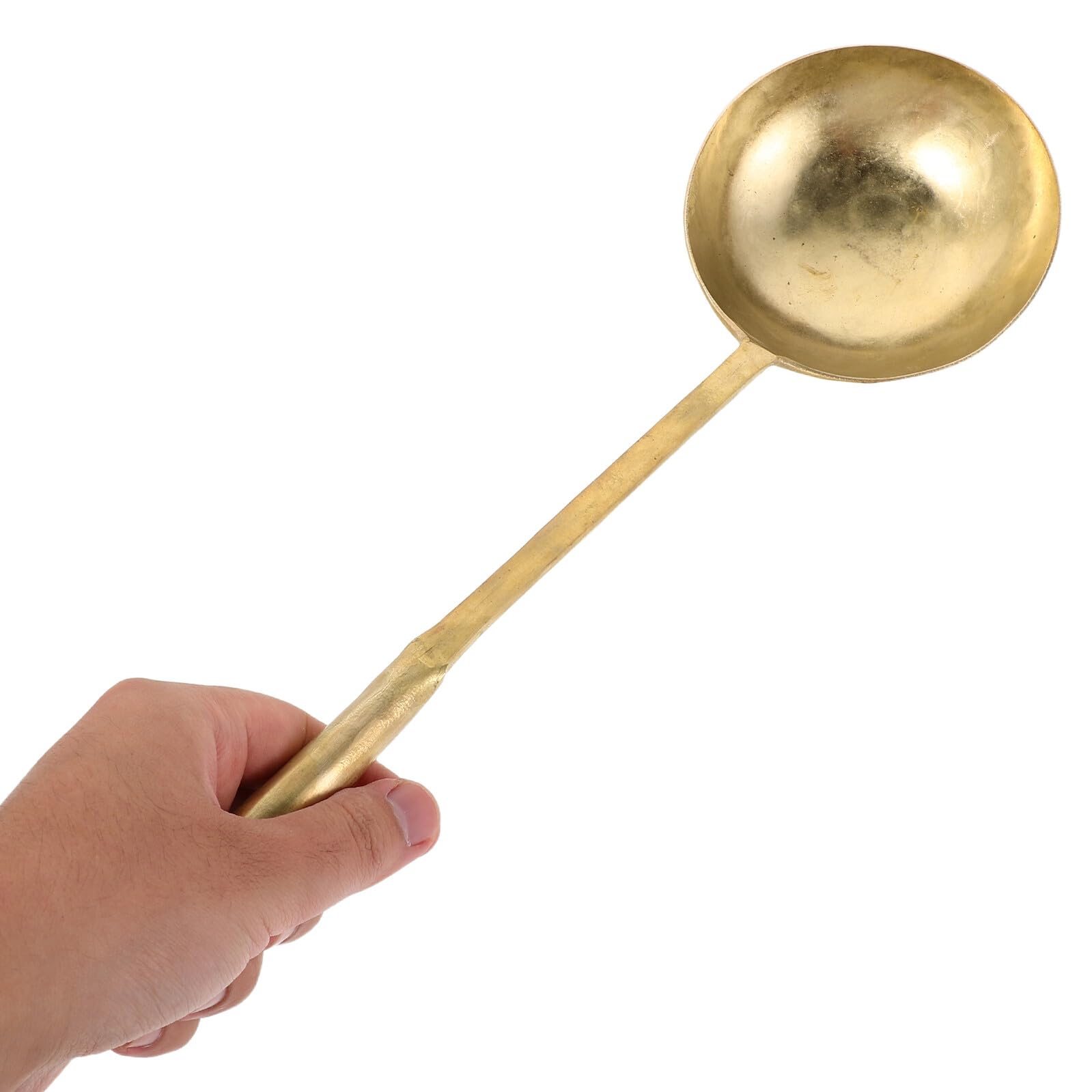 iplusmile Cuchara de Latón Puro para Pintura de Azúcar Cucharita Pequeña Resistente a Altas Temperaturas Multiusos para Postres Café y Arte Tradicional Chino Festivales y Venta Ambulante
