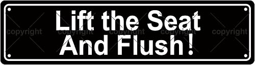 Lift the Seat And Flush Toilet Rule ATTENTION Metal Tin Street Sign Bar Cafe Gar