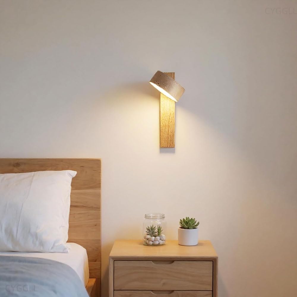 Applique da parete a LED con sorgente luminosa in travertino giallo