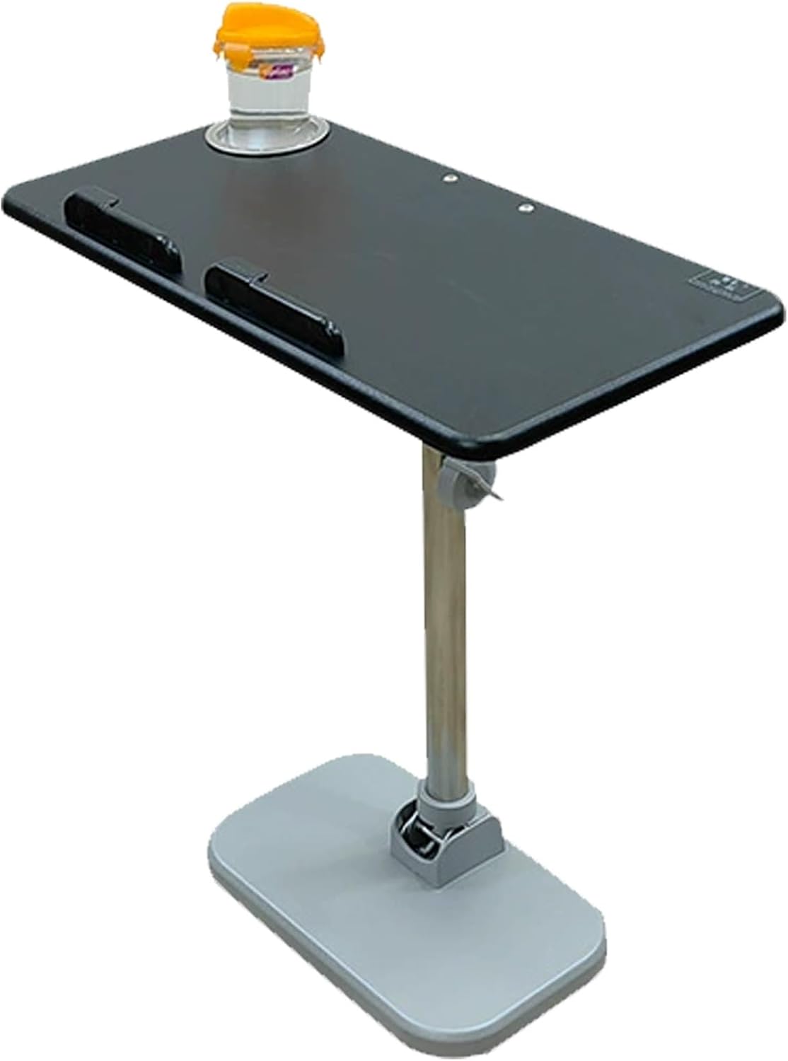 Foldable RV Table, With Cup Holder And Seat Belt, Adjustable Height, With Anti-Slip Guard, Rounded Corners, For Motorhome, Home Office, Outdoor Camping Picnic(Black,50cm/20in)