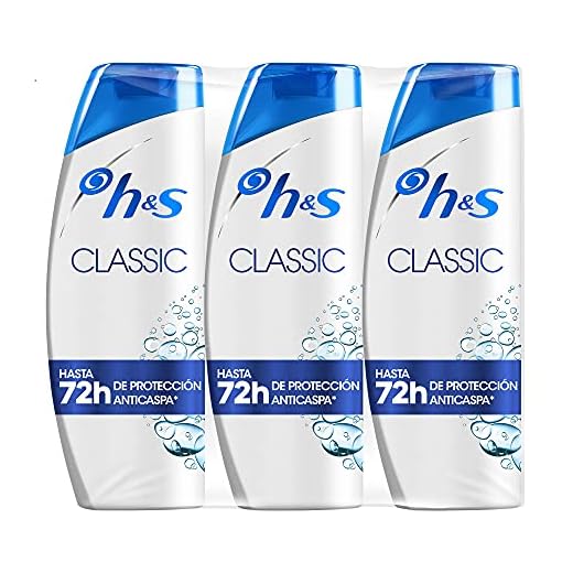 Head & Shoulders Champú, Classic Anticaspa, Champú para todo tipo de pelo, pH equilibrado, 3 Champús 540 ml