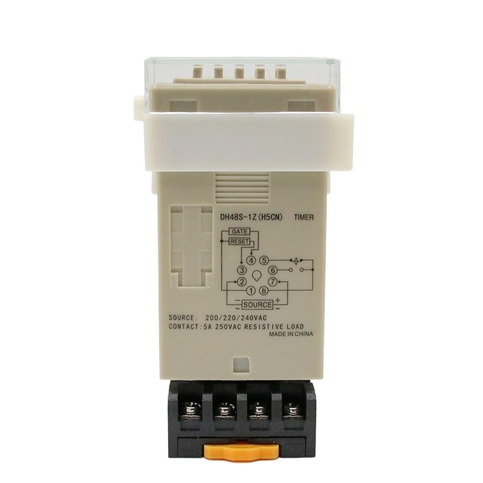 DH48S-1Z Timer programmabile digitale a LED Relè interruttore temporizzato DH48S 0,01S-99H99M DIN RAIL AC110V 220V DC 12V 24V con base presa(AC 220V)
