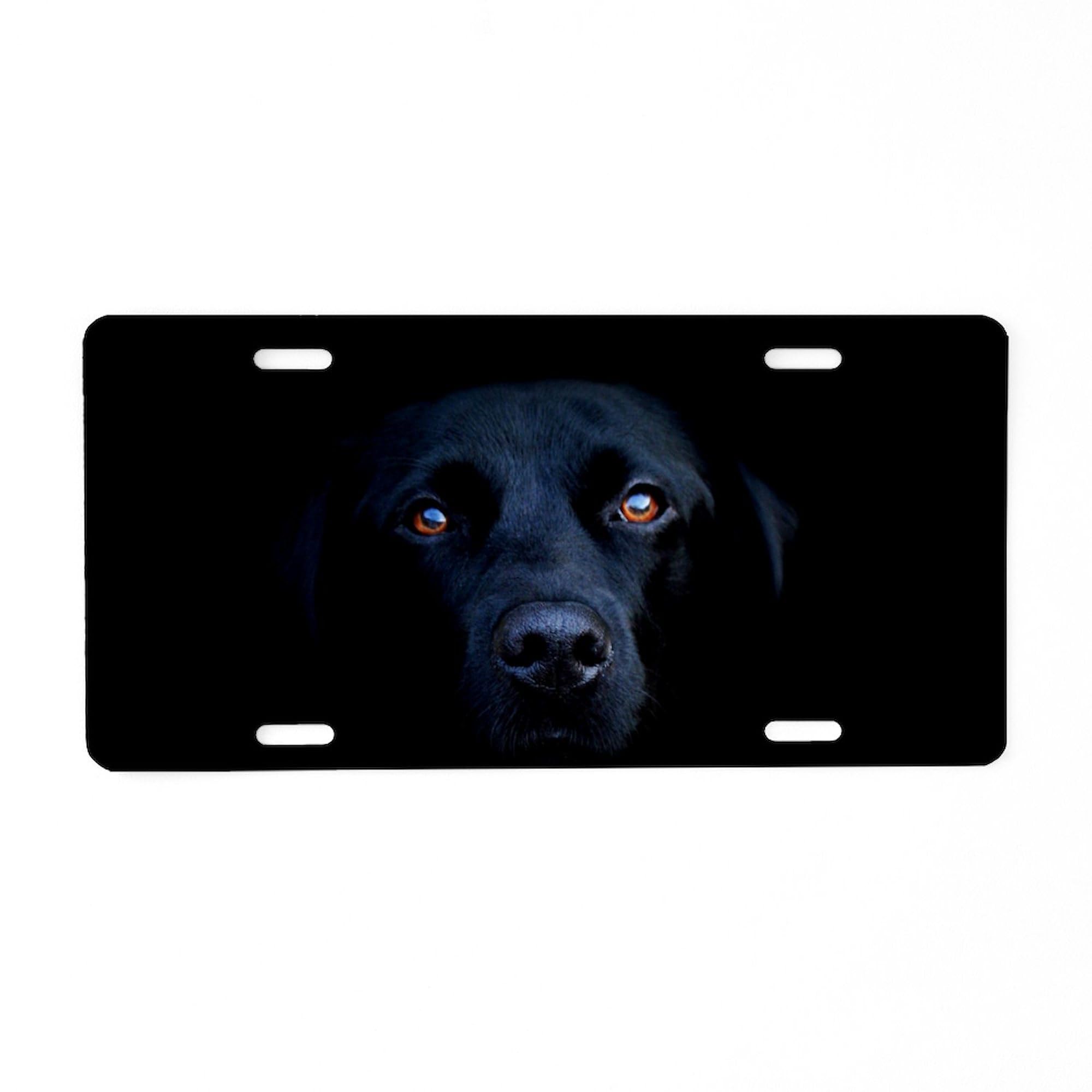 CafePress Midnight Black LAB Aluminum License Plate, Front License Plate, Vanity Tag