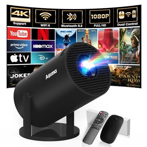 [Built-in Apps] Projector 1080P FHD 4K Support, Smart Projector with WiFi 6 and Bluetooth, Auto...