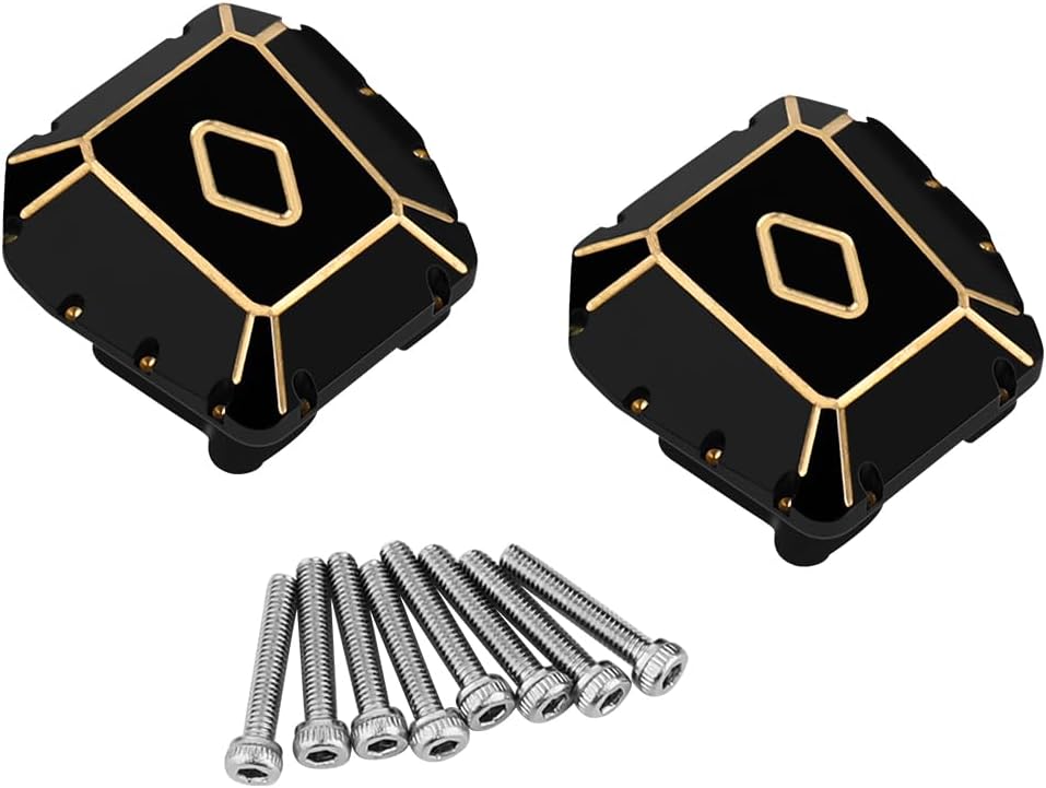 Front and Rear Axle Diff Cover Black Coating Brass Differential Axle Cover for Axial SCX10 PRO AXI03028 Upgrade 1/10 RC Crawler,58g