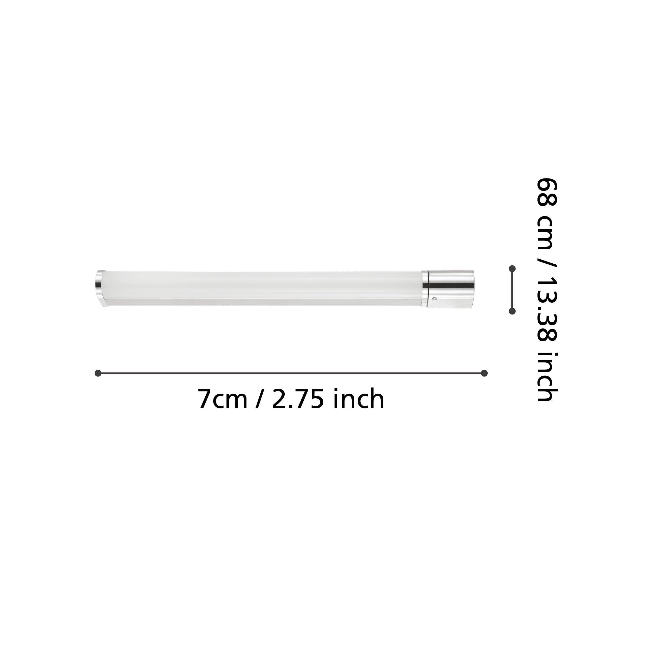 EGLO LED Wandlampe Tragacete 1, Spiegelleuchte mit Steckdose | Wandleuchte aus Aluminium und Kunststoff, Badezimmer Lampe in Chrom, Weiß, Feuchtraumleuchte, IP 44