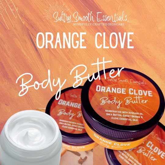 Orange Clove Body Butter - All Natural Handcrafted Ultra-Moisturizing & Luscious. No Parabens, Phtahalate Free, Vegan. 1 ct. (4 fl. oz)