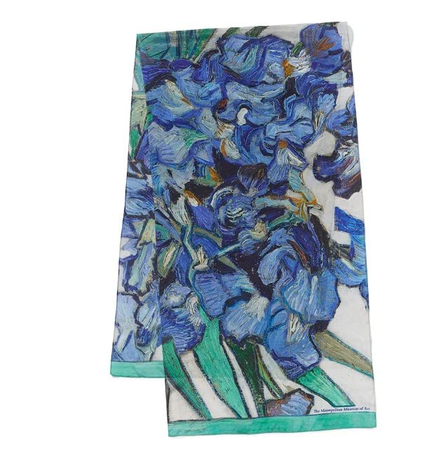 Metropolitan Museum of Art, 'Van Gogh Irises' Oblong Silk Scarf, 64 Inches x 16.5 Inches