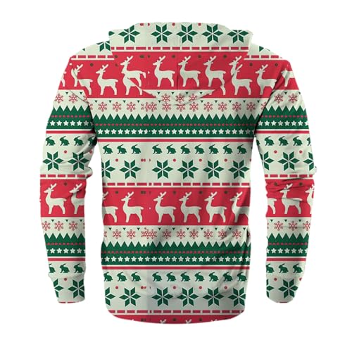 Men's Christmas Zip Up Hoodies Funny Drawstring Pullover Hoodie with Pocket4