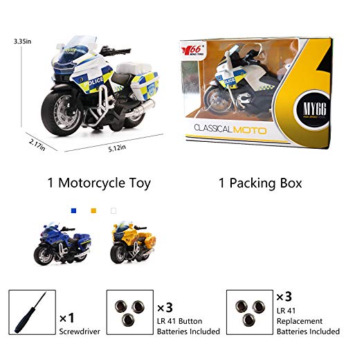 image for MING YING 66 Die-Casting Motorcycle Toys - with Light and Music Toys M
