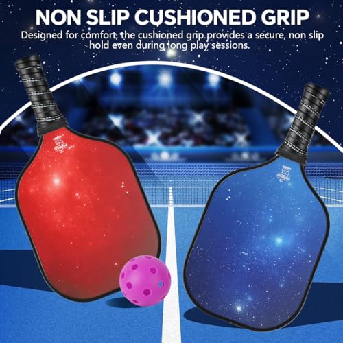 Image of PROBEROS Pickleball Paddle Composite with 4 Pickleballs and Carry Bag